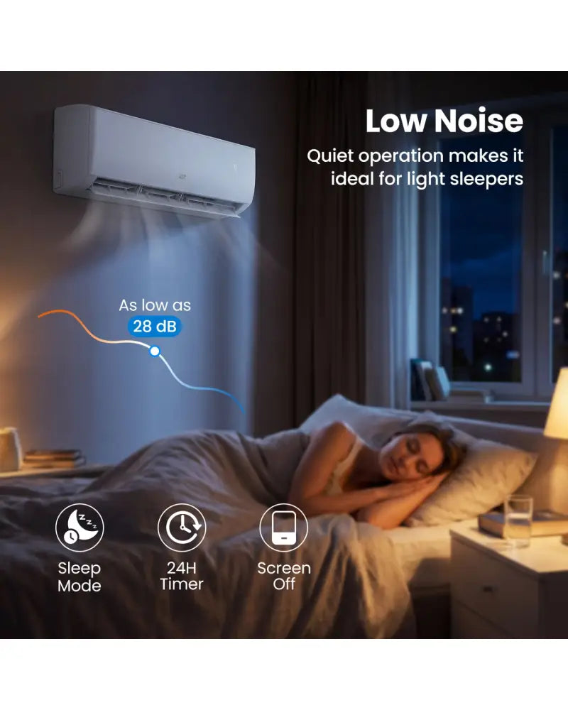 EcoGuard Series 24000 BTU 21 SEER2 208-230V Mini Split Air Conditioner and Heater - White - 24000 BTU Mini Split