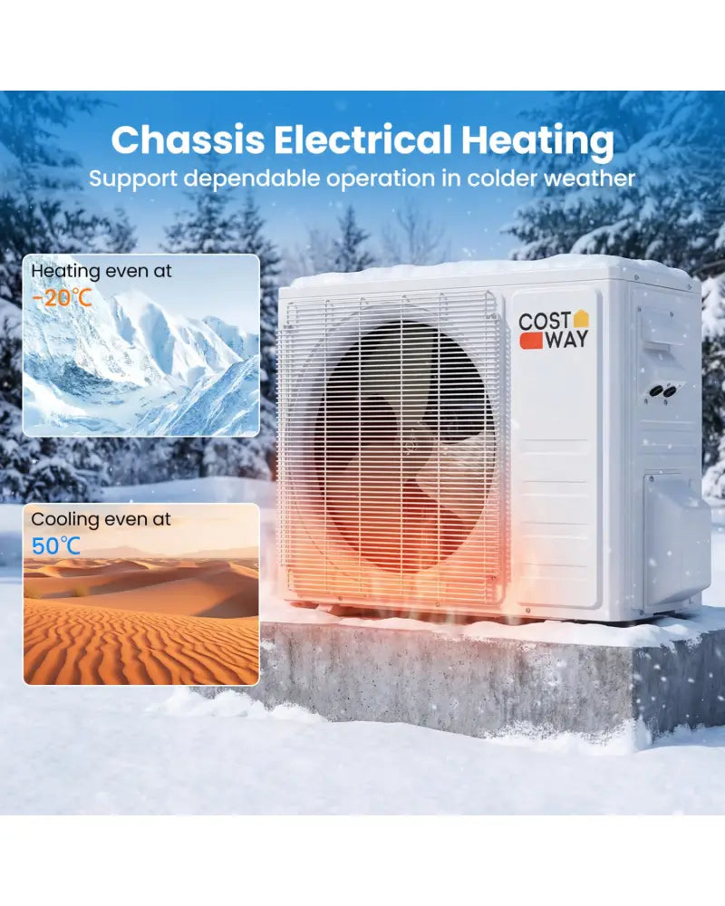 EcoGuard Series 24000 BTU 21 SEER2 208-230V Mini Split Air Conditioner and Heater - White - 24000 BTU Mini Split