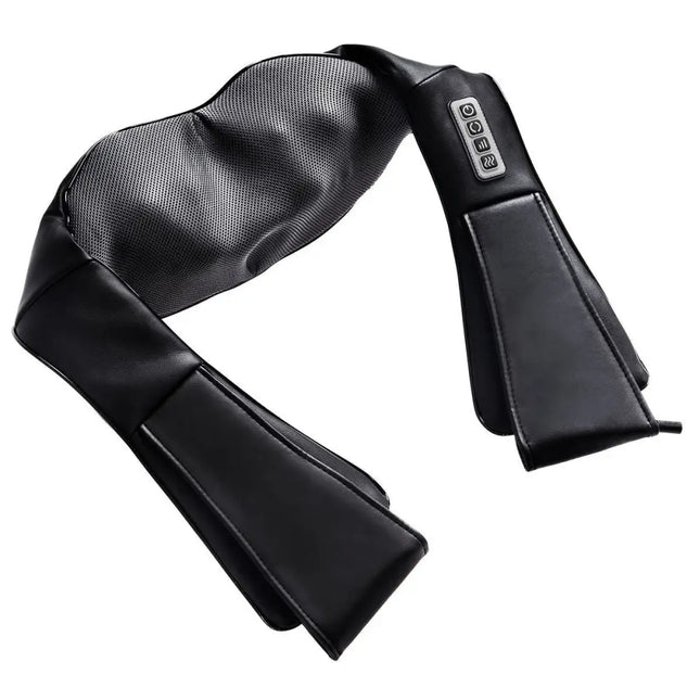 Electric Back and Neck Kneading Shoulder Massager with Heat Straps - Black - Back Massager