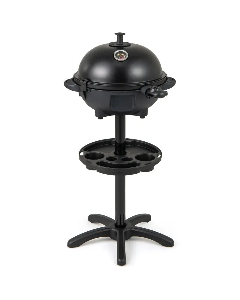 Electric BBQ Grill 1200W Indoor Outdoor Grill with 2-Zone Non-Stick Grilling Plate-Black - Black - Outdoor Grills