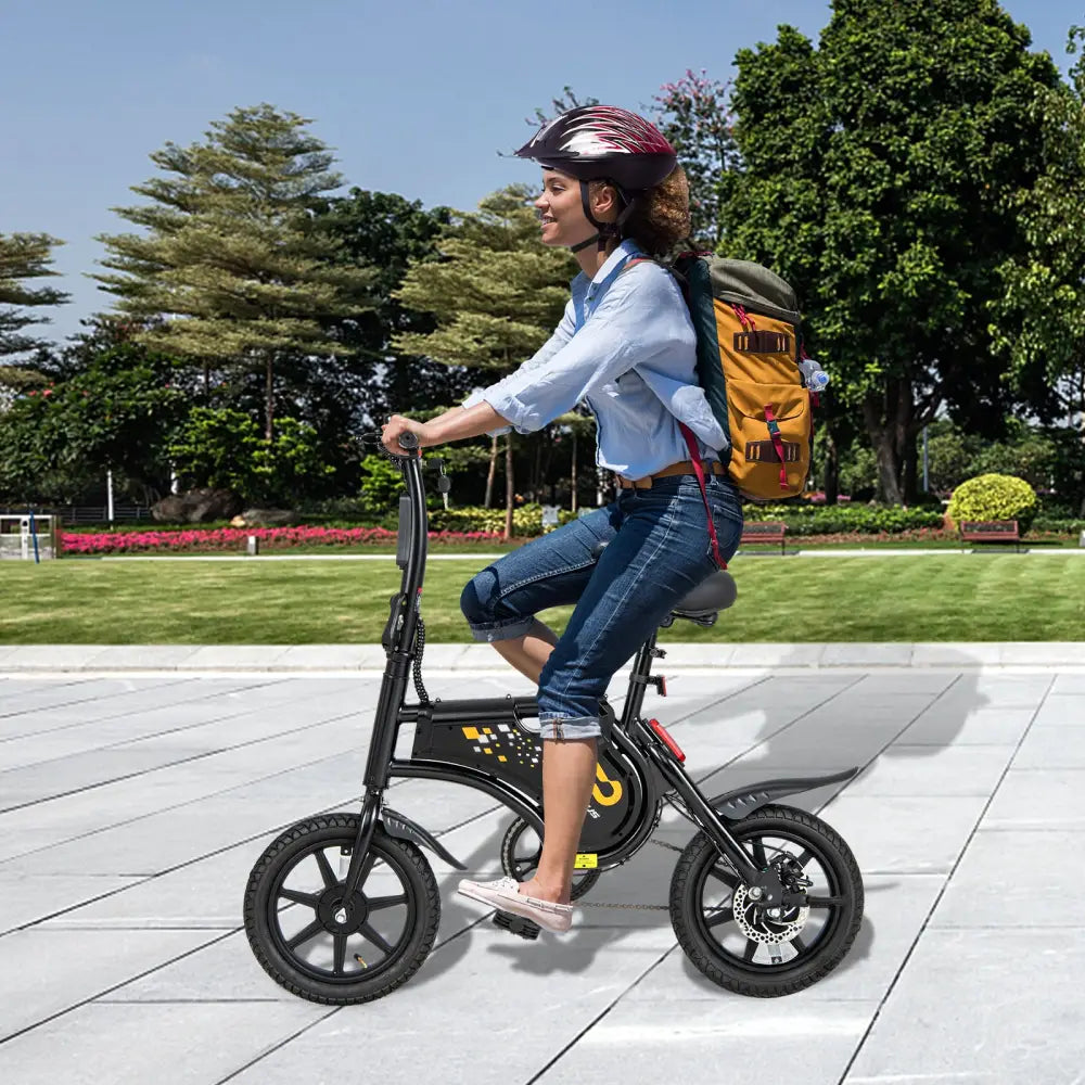 Electric Bike for Adults Folding Electric Bicycle with 350W Motor and 36V Battery - Black - Exercise Bikes