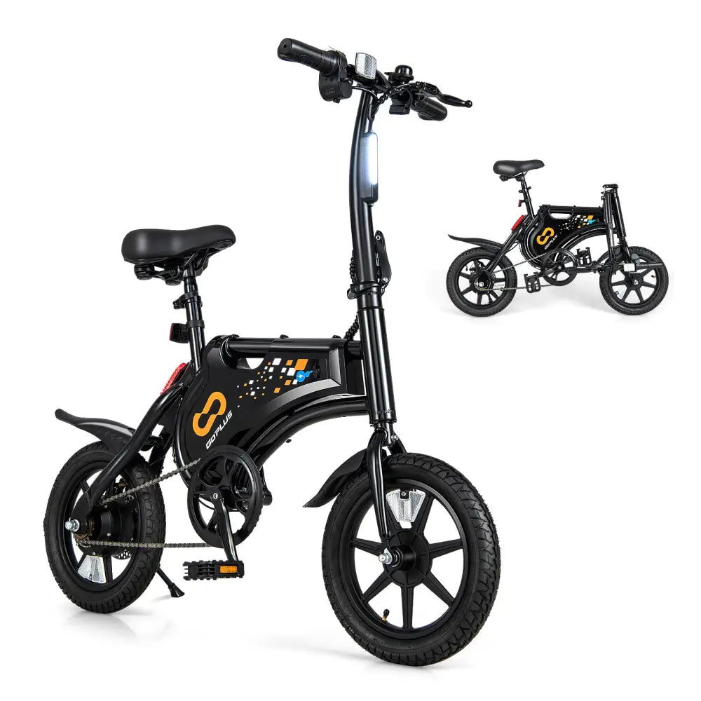 Electric Bike for Adults Folding Electric Bicycle with 350W Motor and 36V Battery - Black - Exercise Bikes