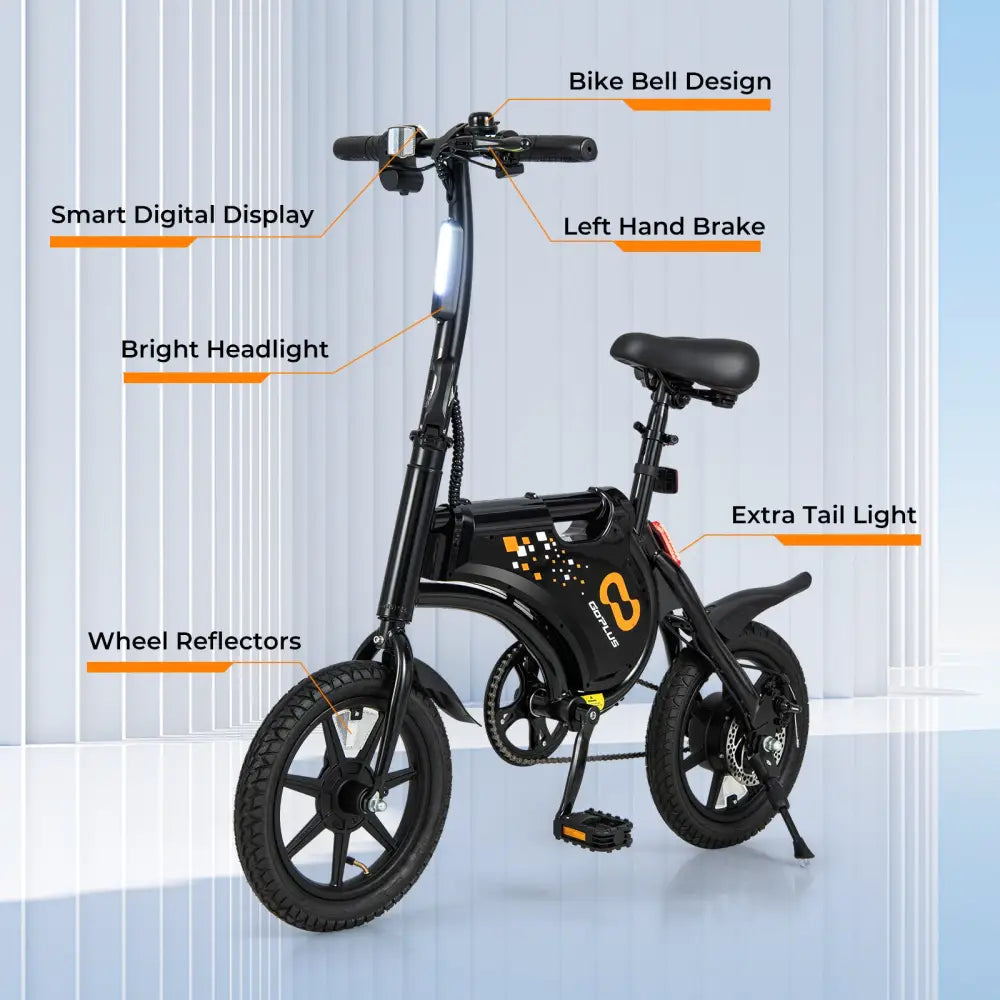 Electric Bike for Adults Folding Electric Bicycle with 350W Motor and 36V Battery - Black - Exercise Bikes