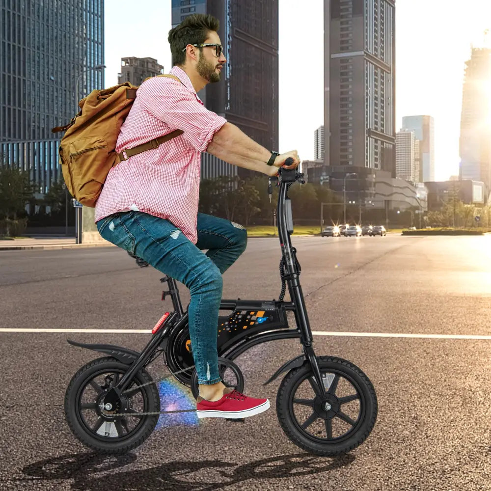 Electric Bike for Adults Folding Electric Bicycle with 350W Motor and 36V Battery - Black - Exercise Bikes