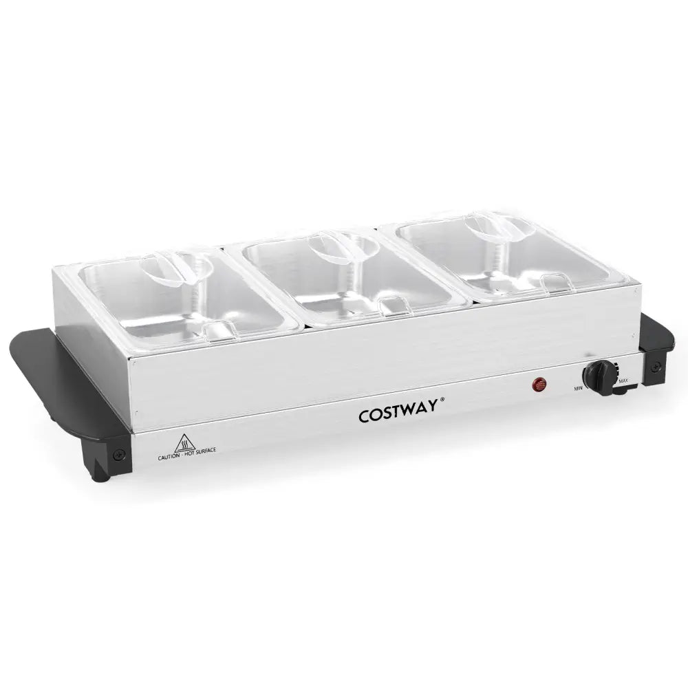 Electric Buffet Server Food Warmer with 3 Removable Trays - Food Warmers & Burners