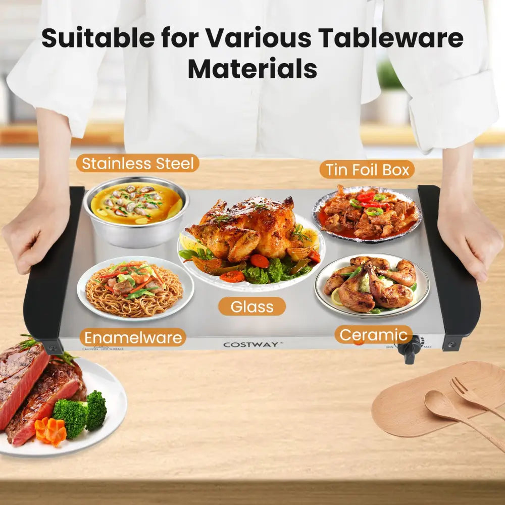 Electric Buffet Server Food Warmer with 3 Removable Trays - Food Warmers & Burners