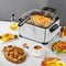 Electric Deep Fryer 5.3QT/21-Cup Stainless Steel 1700W with Triple Basket-Silver Costway