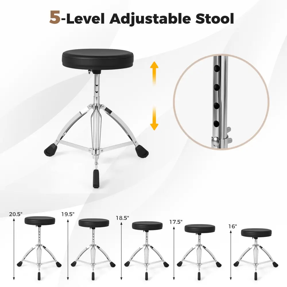 Electric Drum Set Foldable Drum Kit with 10 Demos and USB MIDI and 2 Drumsticks - Black - Drums & Percussion