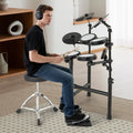 Electric Drum Set Foldable Drum Kit with 10 Demos and USB MIDI and 2 Drumsticks - Black - Drums & Percussion