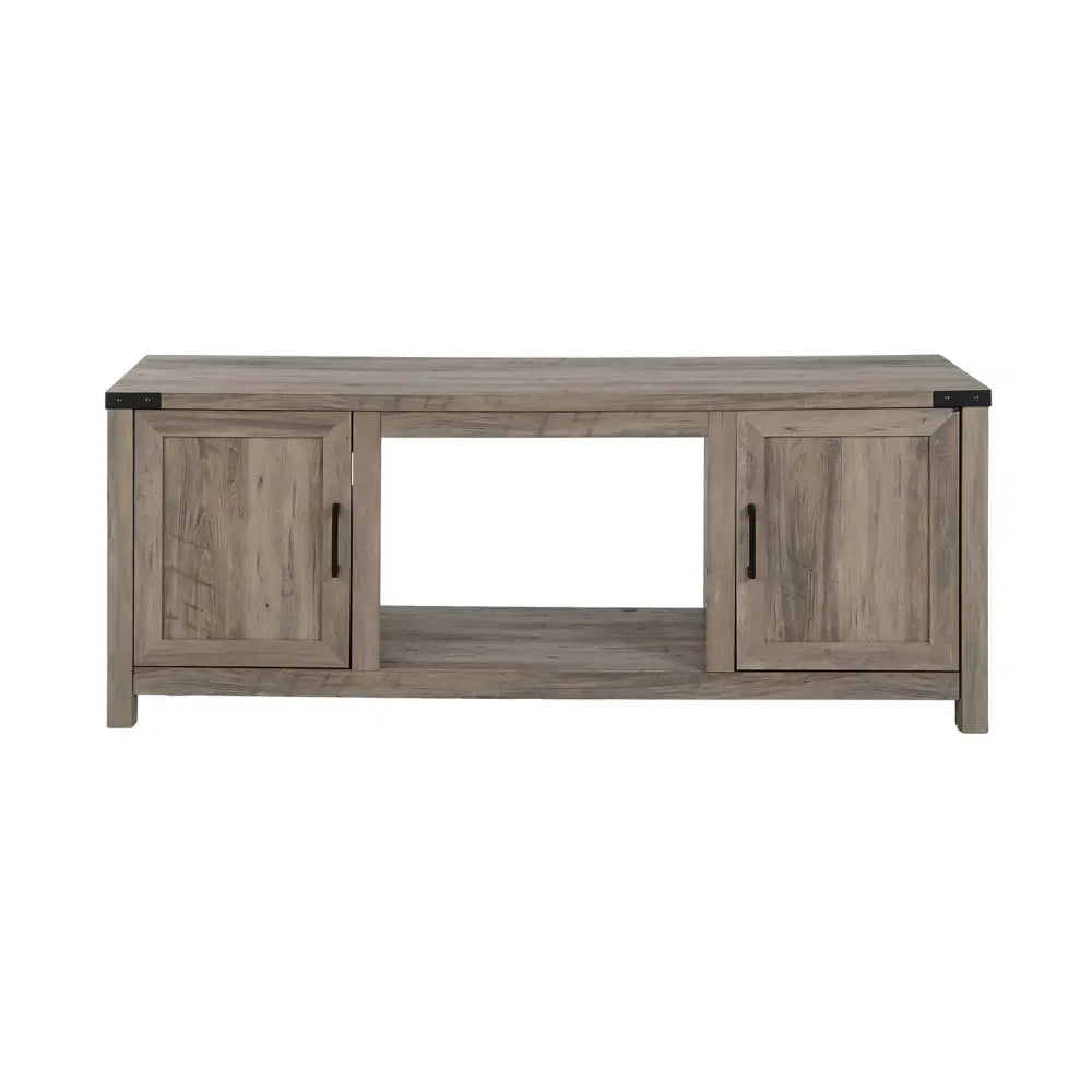 Electric Fireplace TV Stand with Storage Cabinets for TVs up to 70 Inch-Natural - Natural - Entertainment Centers & TV