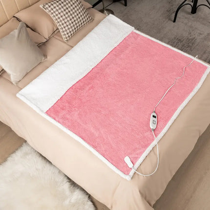 Electric Heated Blanket Throw with 10 Heat Settings-Pink - Pink - Bedding