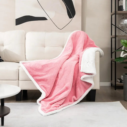 Electric Heated Blanket Throw with 10 Heat Settings-Pink - Pink - Bedding