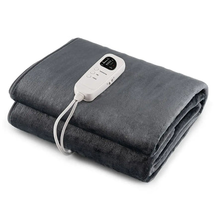 Electric Heated Mattress Pad with 5 Heating Levels and Overheat Protection-Gray - Gray - Bedding