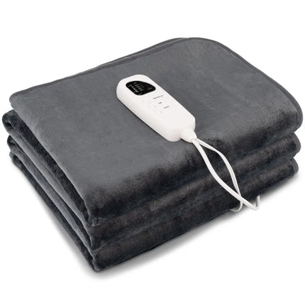 Electric Heated Mattress Pad with 5 Heating Levels and Overheat Protection-Gray - Gray - Bedding