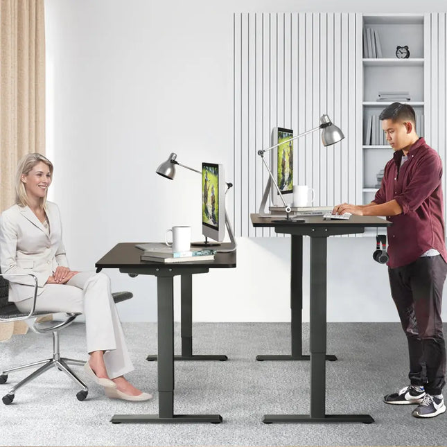 Electric Height Adjustable Standing Desk with Memory Controller-Black - Black - Standing Desks