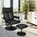 Electric Massage Recliner Chair with Ottoman and Remote Control - Black - Recliners