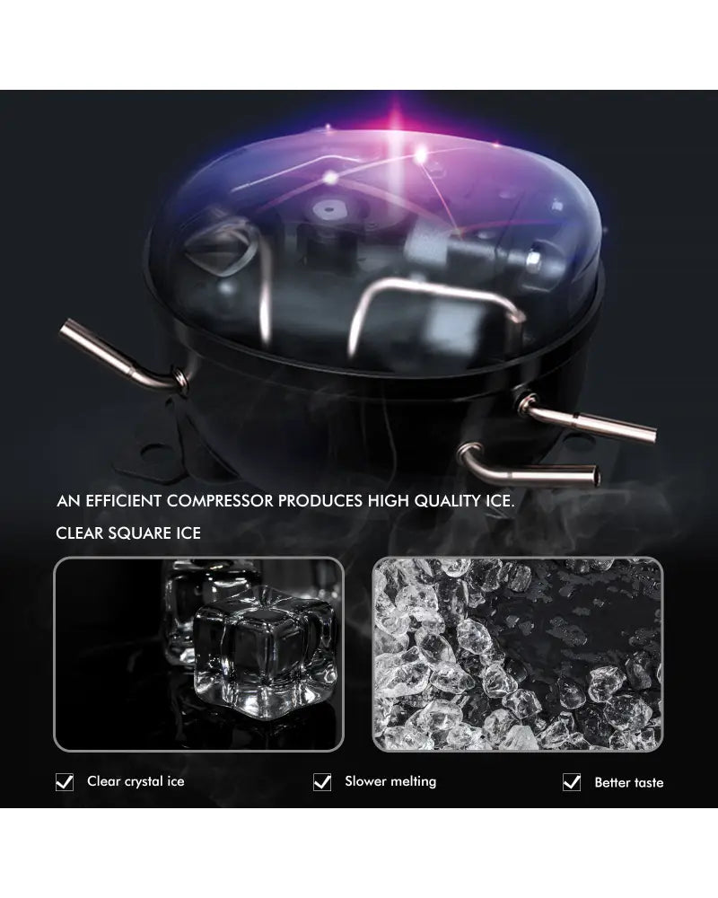 Electric Portable Countertop Ice Maker with Ice Scoop and Basket-Sliver - Silver - Ice Makers