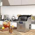 Electric Portable Countertop Ice Maker with Ice Scoop and Basket-Sliver - Silver - Ice Makers