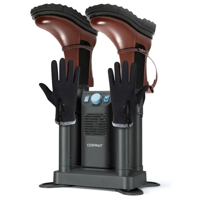 Electric Shoe Boot Dryer 4 Shoes with 180 Mins Timer Ozone Disinfection - Gray - Oasis Home Essentials