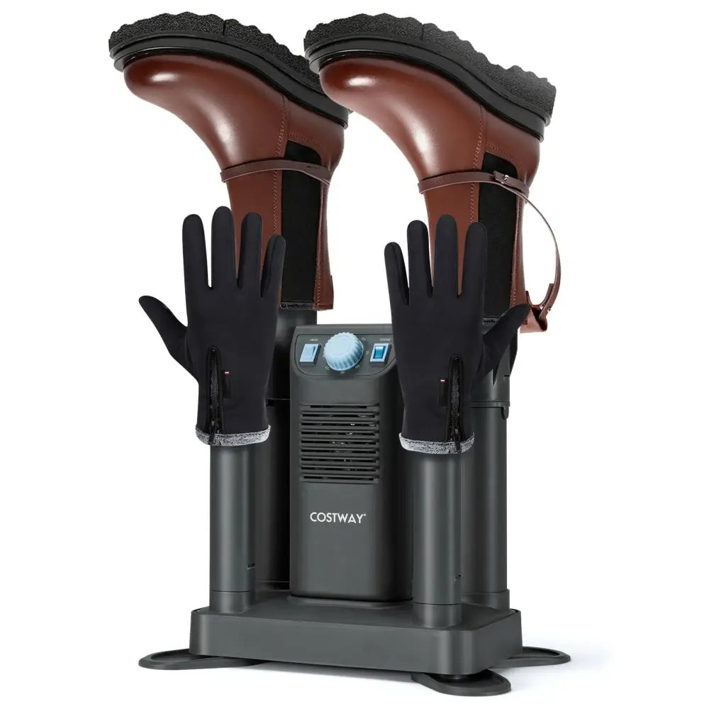 Electric Shoe Boot Dryer 4 Shoes with 180 Mins Timer Ozone Disinfection - Gray - Oasis Home Essentials