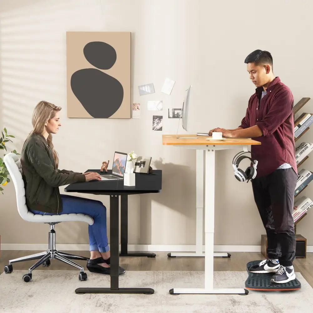 Electric Standing Desk Adjustable Stand up Computer Desk Anti-collision-Natural - Natural - Standing Desks