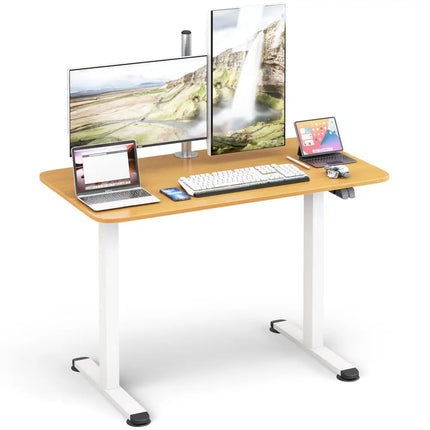 Electric Standing Desk Adjustable Stand up Computer Desk Anti-collision-Natural - Natural - Standing Desks