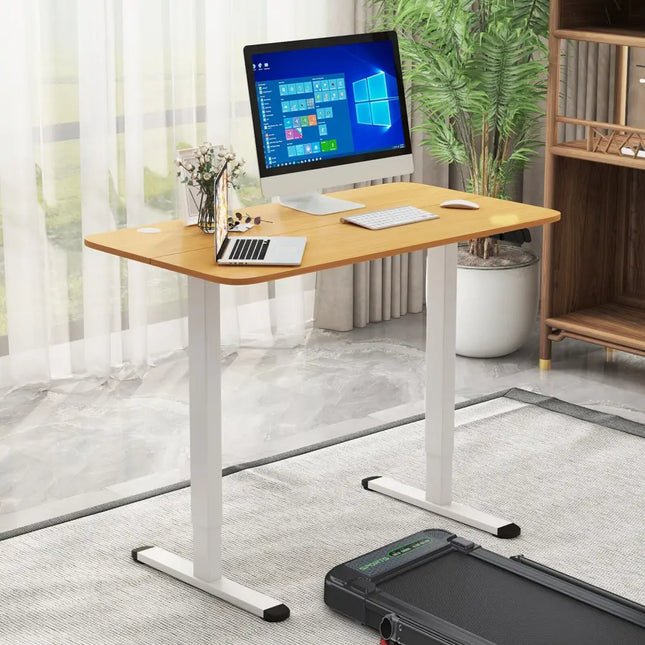 Electric Standing Desk Adjustable Stand up Computer Desk Anti-collision-Natural - Natural - Standing Desks