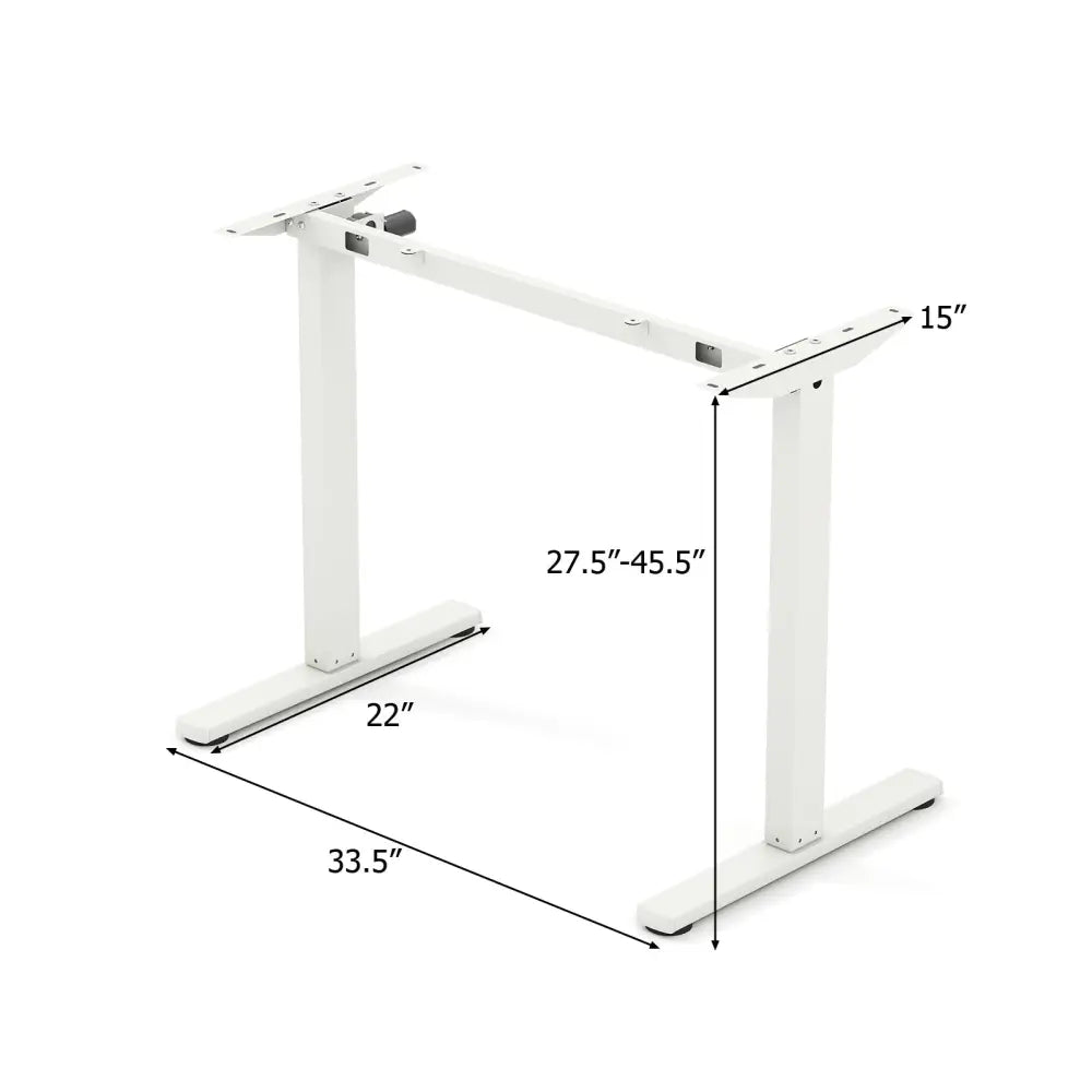 Electric Standing Desk Frame Height Adjustable Computer Desk Base with LED Display-White - White - Standing Desks
