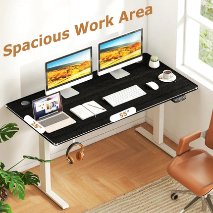 Electric Standing Desk Height Adjustable with 3 Memory Heights Black-L - Black - Standing Desks