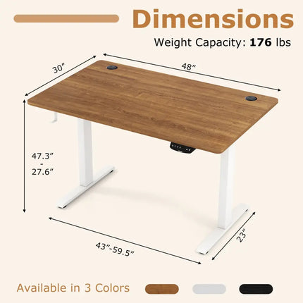 Electric Standing Desk Height Adjustable with 3 Memory Heights Walnut-M - Walnut - Standing Desks