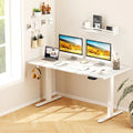 Electric Standing Desk Height Adjustable with 3 Memory Heights White-L - White - Standing Desks