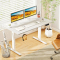 Electric Standing Desk Height Adjustable with 3 Memory Heights White-M - White - Standing Desks