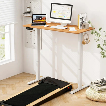 Electric Standing Desk with 3 Memory Height Settings and 2 Hanging Hooks & Cable Management-Natural - Natural