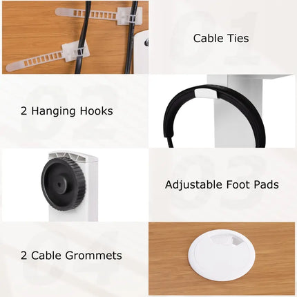 Electric Standing Desk with 3 Memory Height Settings and 2 Hanging Hooks & Cable Management-Natural - Natural