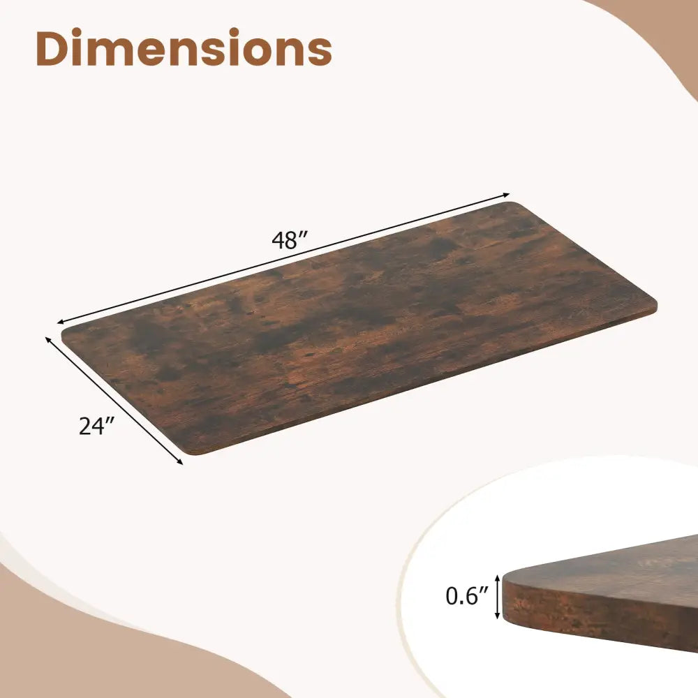 Electric Standing Desk with LED Display and 2 Memory Height Settings-Rustic Brown - Rustic Brown - Standing Desks