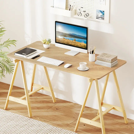 Electric Standing Desk with LED Display and 2 Memory Height Settings-Natural - Natural - Standing Desks