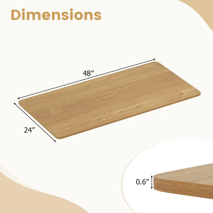 Electric Standing Desk with LED Display and 2 Memory Height Settings-Natural - Natural - Standing Desks
