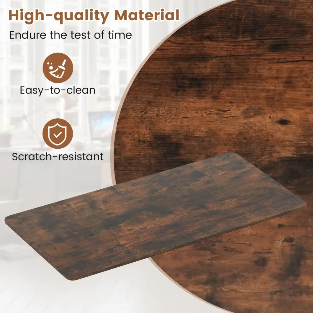 Electric Standing Desk with LED Display and 2 Memory Height Settings-Rustic Brown - Rustic Brown - Standing Desks