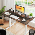 Electric Standing Desk with LED Display and 2 Memory Height Settings-Rustic Brown - Rustic Brown - Standing Desks