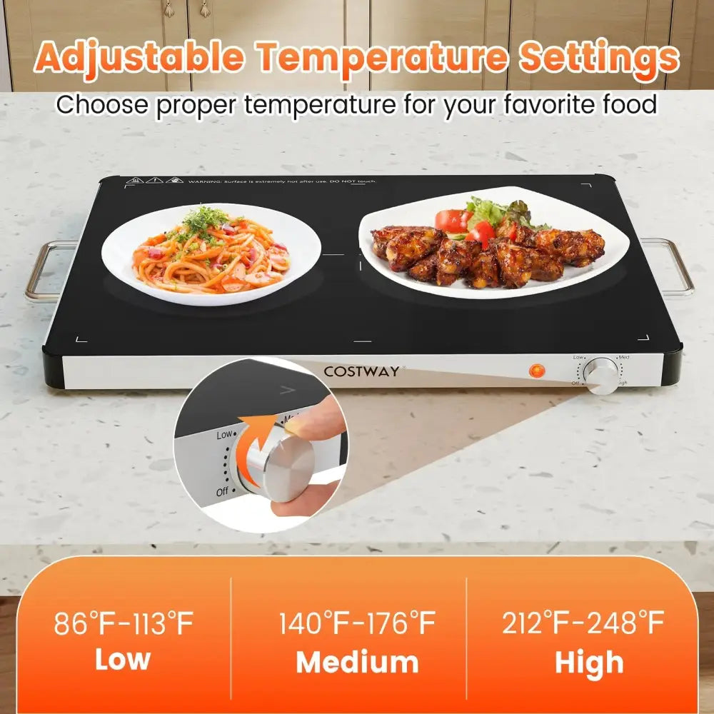 Electric Warming Food Warmer with Adjustable Temperature Control and Overheat Protection Costway
