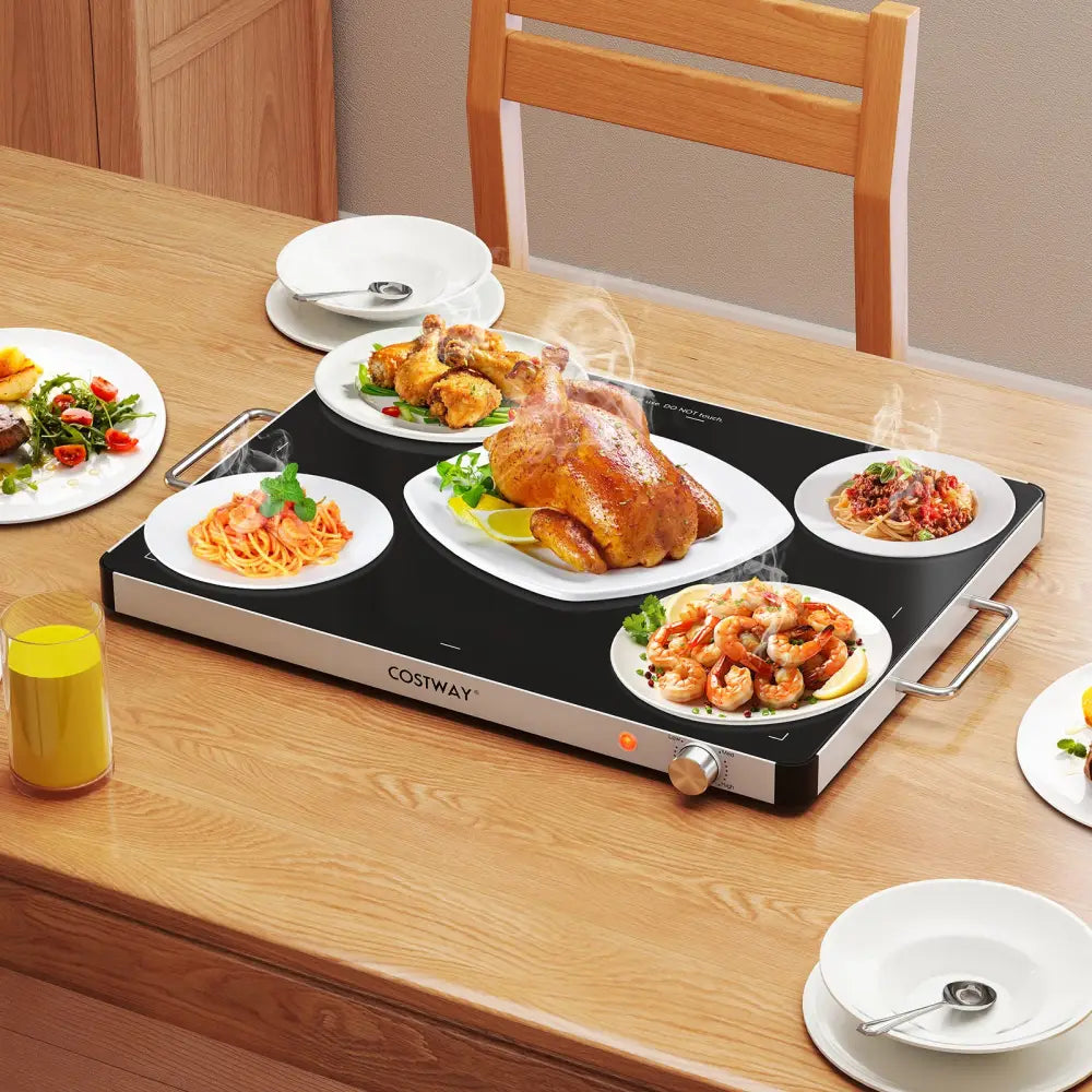 Electric Warming Food Warmer with Adjustable Temperature Control and Overheat Protection - Food Warmers & Burners
