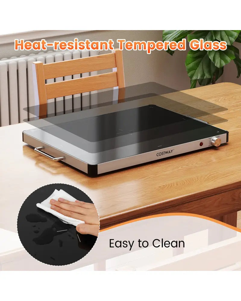 Electric Warming Food Warmer with Adjustable Temperature Control and Overheat Protection - Food Warmers & Burners