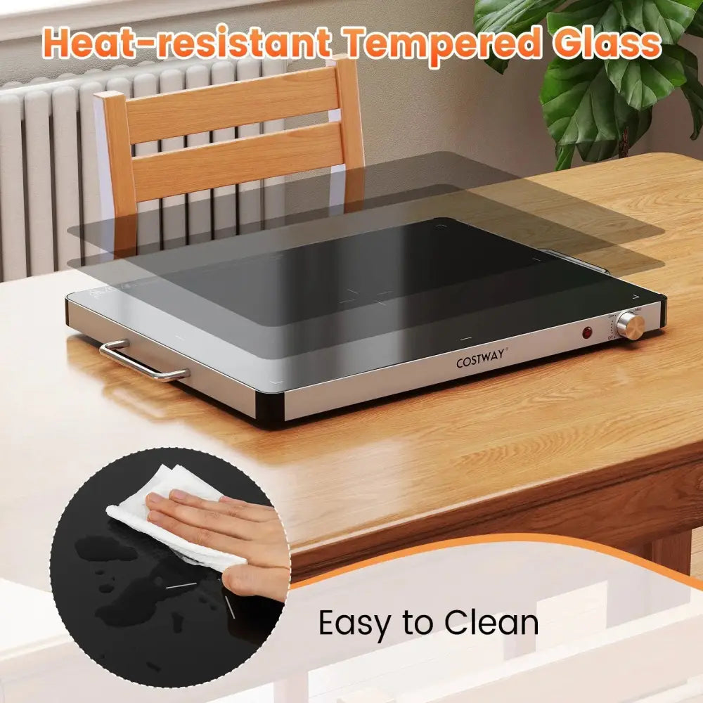 Electric Warming Food Warmer with Adjustable Temperature Control and Overheat Protection Costway