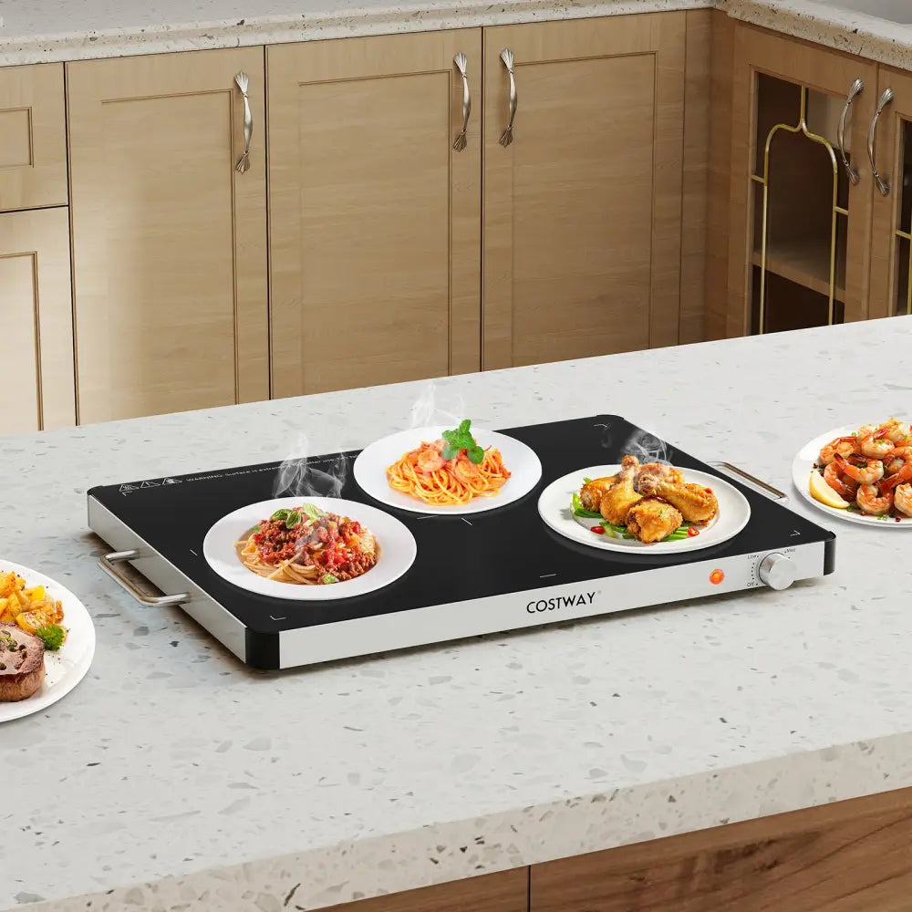 Electric Warming Food Warmer with Adjustable Temperature Control and Overheat Protection - Food Warmers & Burners