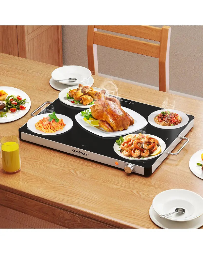 Electric Warming Food Warmer with Adjustable Temperature Control and Overheat Protection - Food Warmers & Burners