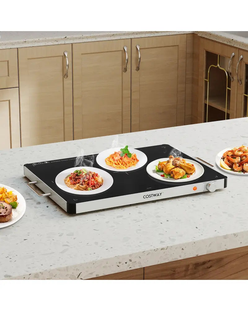 Electric Warming Food Warmer with Adjustable Temperature Control and Overheat Protection - Food Warmers & Burners