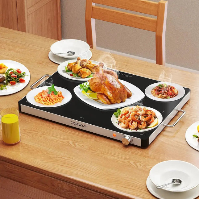 Electric Warming Food Warmer with Adjustable Temperature Control and Overheat Protection Costway