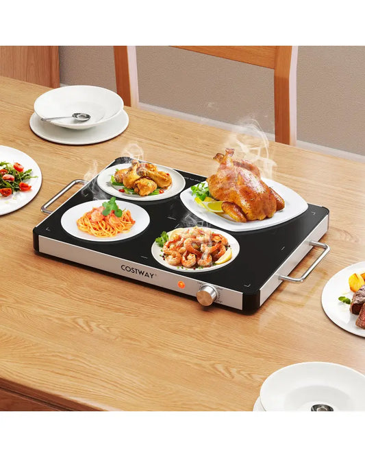 Electric Warming Tray Food Warmer with Adjustable Temperature Control - Kitchen Appliances