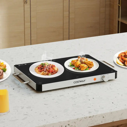 Electric Warming Tray Food Warmer with Adjustable Temperature Control Costway