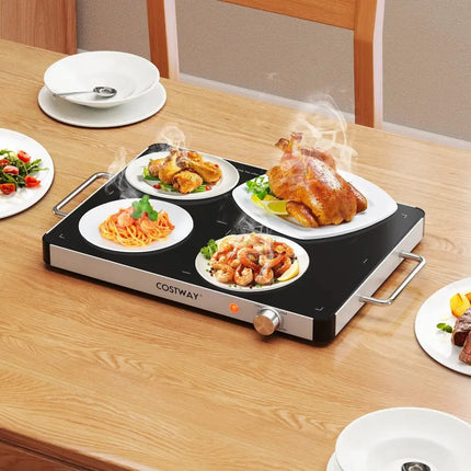 Electric Warming Tray Food Warmer with Adjustable Temperature Control Costway